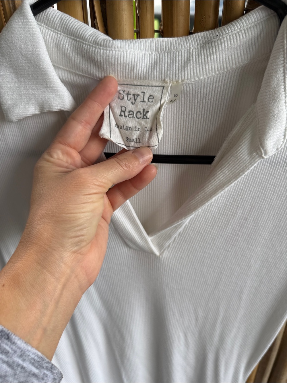 Style Rack White Ribbed Polo V-Neck Mini Dress - Picture 2 of 8